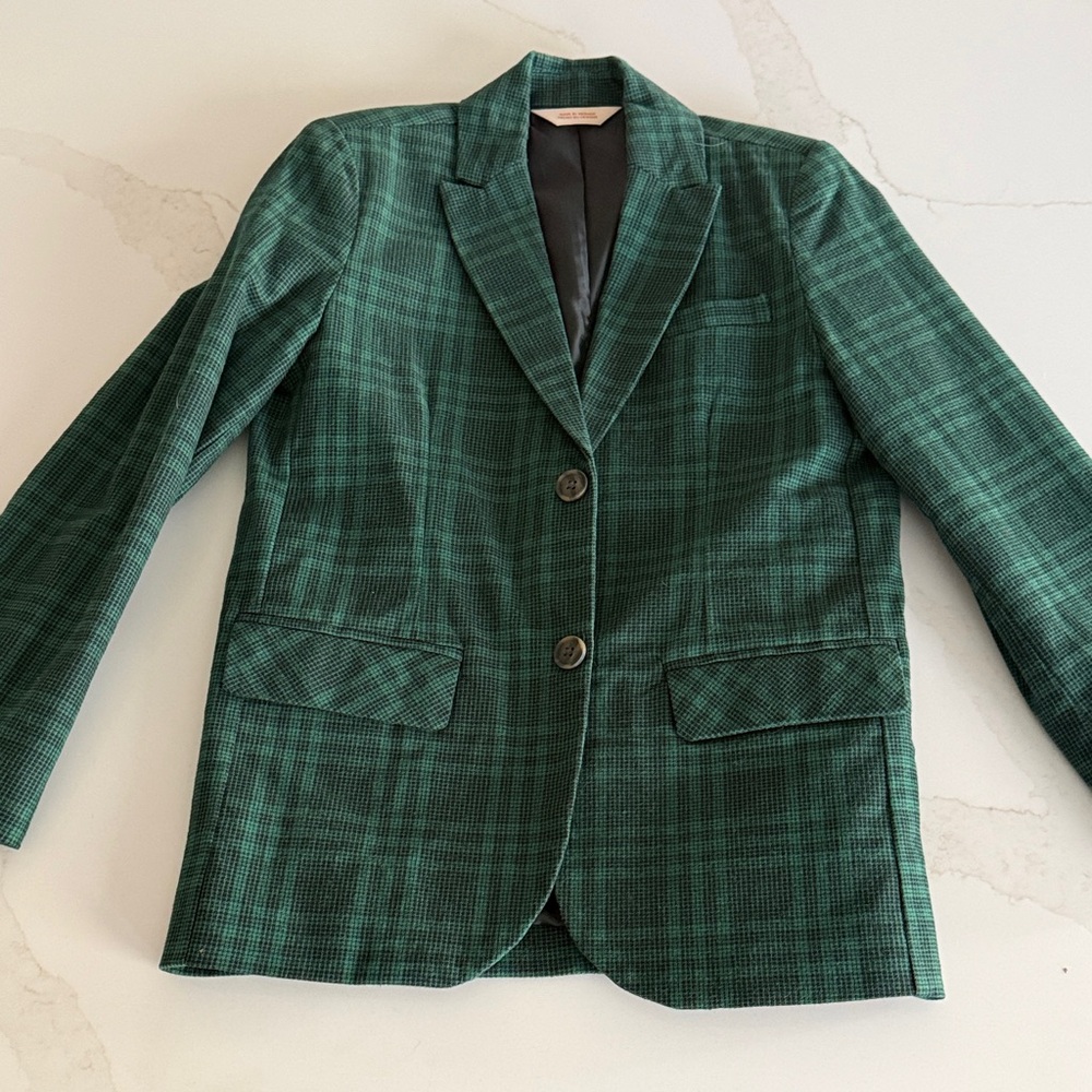 Cat & Jack Green Plaid Kids Blazer